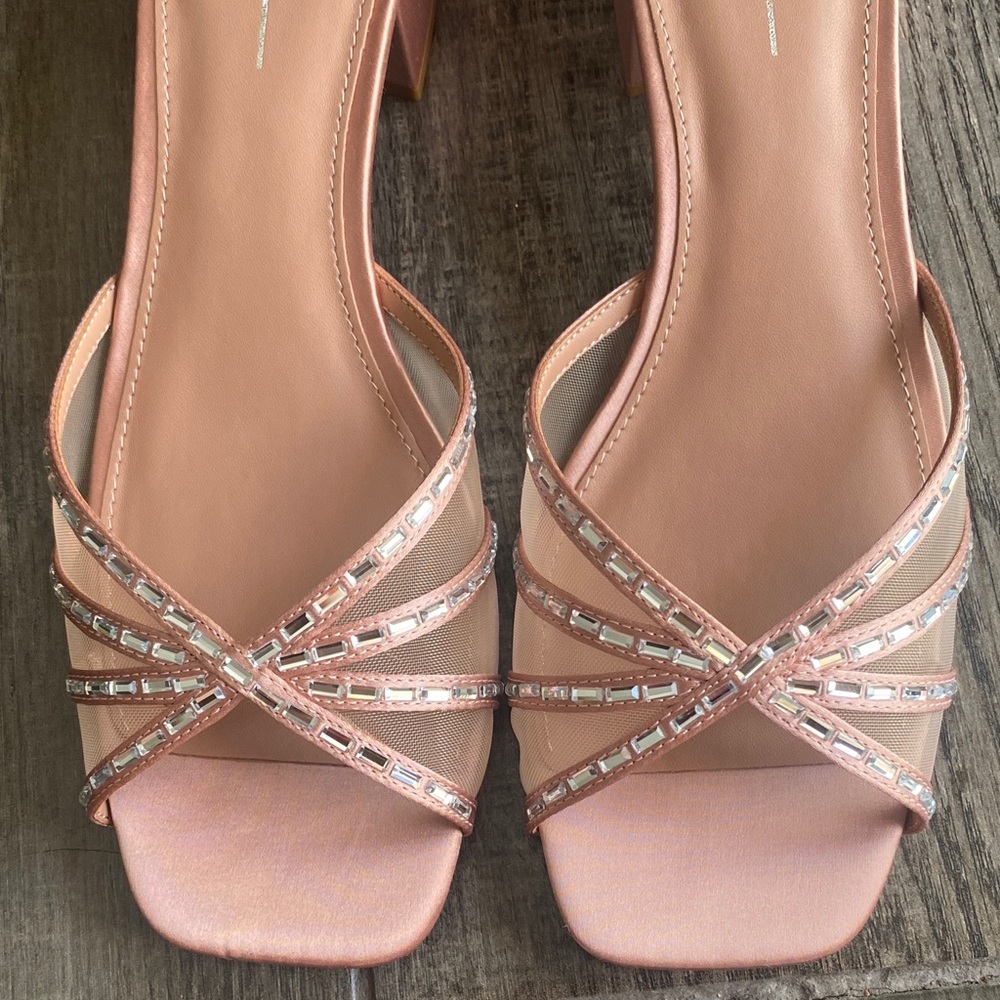 Paolo Ivona-L Blush Satin/Mesh Mules